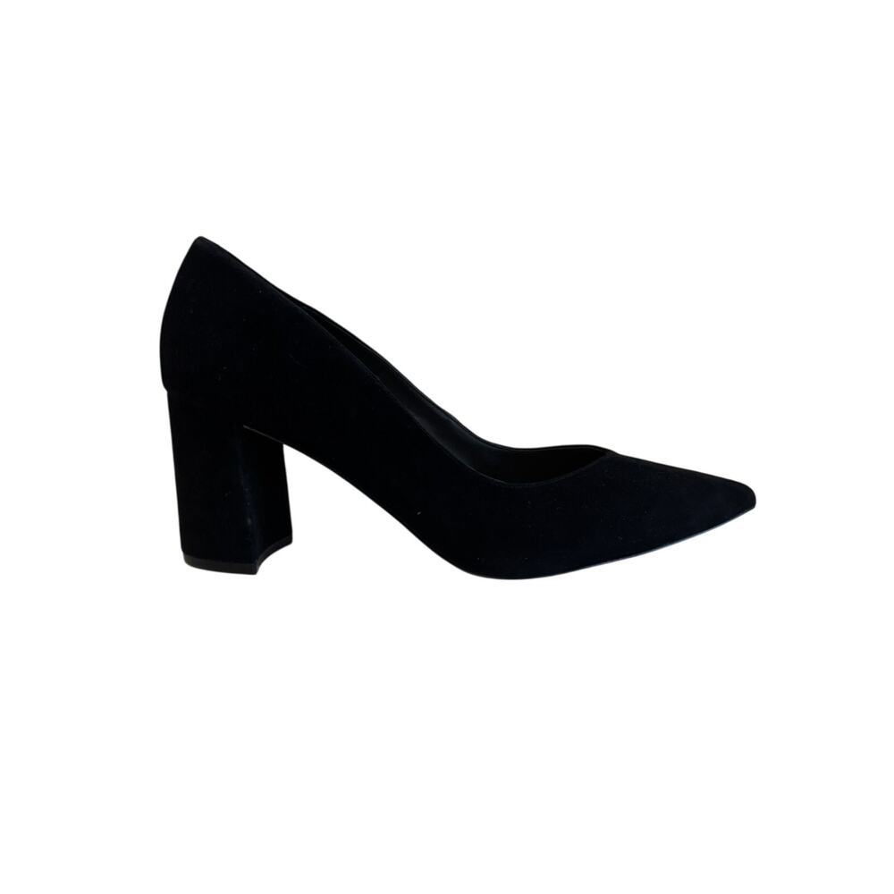 Marc Fisher Black Suede High Heels Women’s Size 10 Block Heel Wedding Guest